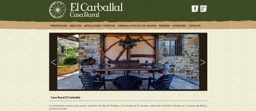 Diseño y programación web - Casa Rural El Carballal