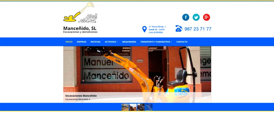 Restyling web Excavaciones Manceñido